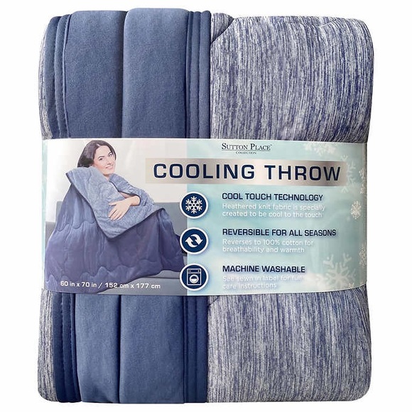 Sutton Place Cooling Throw, Reversible to Cotton - Picture 2 of 5